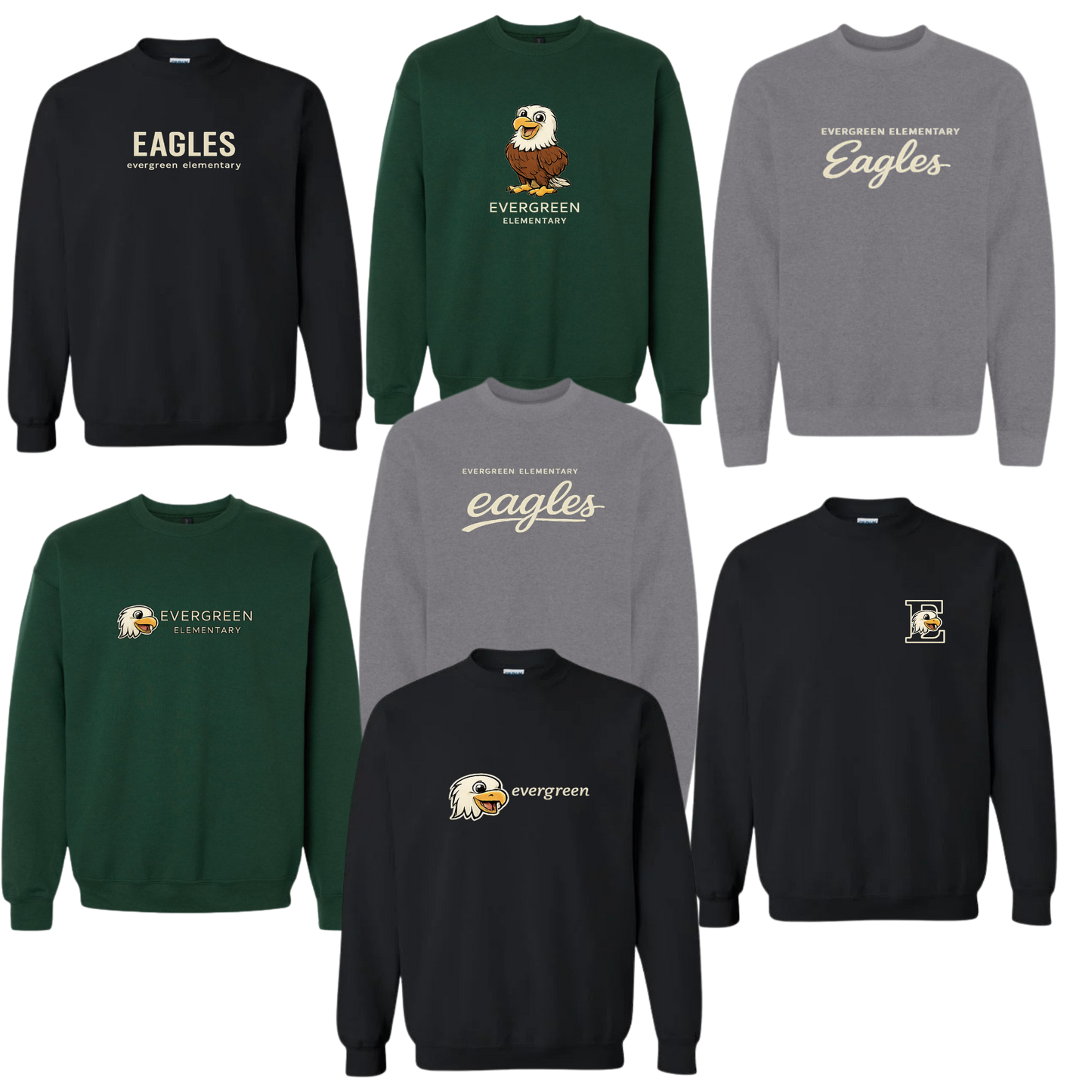Evergreen Elementary Eagles Crewneck Sweatshirt